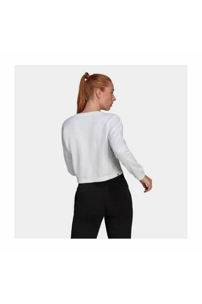 Adidas Hoodies & Sweatvesten Crop Top With Big Logo White 3 Adidas Hoodies & Sweatvesten Crop Top With Big Logo White