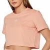 Adidas Shirts Crop Top Cotton Organic Pink