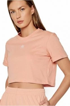 Adidas Shirts Crop Top Cotton Organic Pink