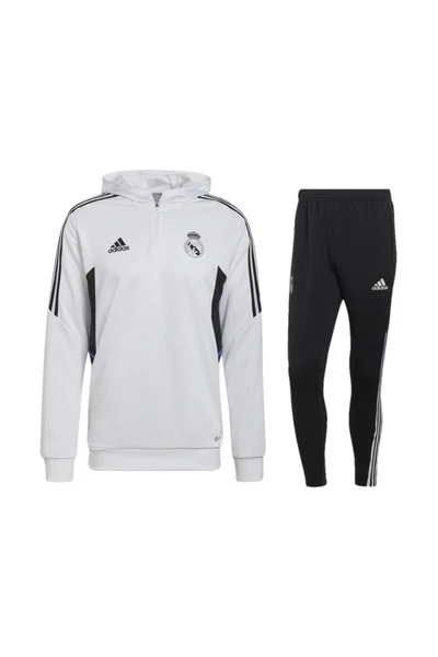 Adidas Trainingspakken Real Madrid 1/4 Zip Trainingspak Hooded Senior White 2022-2023 White 4 Adidas Trainingspakken Real Madrid 1/4 Zip Trainingspak Hooded Senior White 2022-2023 White - Afbeelding 2
