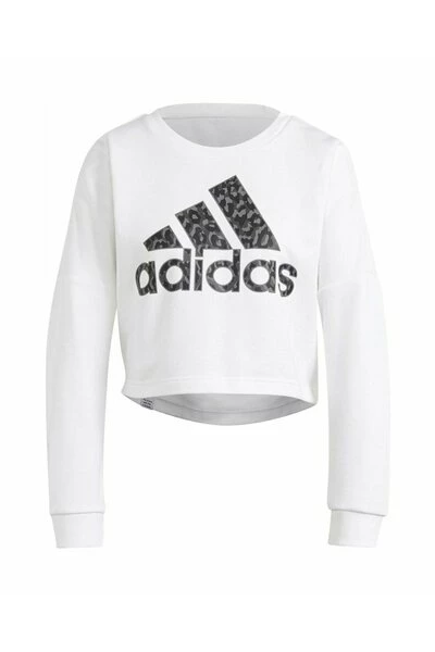 Adidas Hoodies & Sweatvesten Crop Top With Big Logo White 5 Adidas Hoodies & Sweatvesten Crop Top With Big Logo White - Afbeelding 3