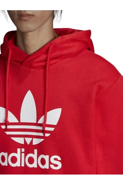 Adidas Hoodies & Sweatvesten Classic Hooded Sweatshirt With Trefoil Print Red 6 Adidas Hoodies & Sweatvesten Classic Hooded Sweatshirt With Trefoil Print Red - Afbeelding 4
