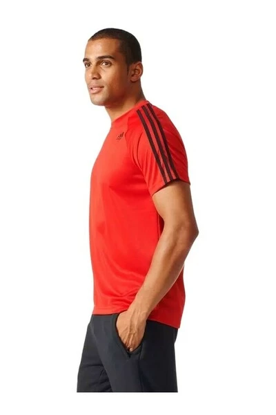 Adidas Sportshirts Designed 2 Move T-Shirt 3 Stripes Climalite Red 4 Adidas Sportshirts Designed 2 Move T-Shirt 3 Stripes Climalite Red - Afbeelding 2
