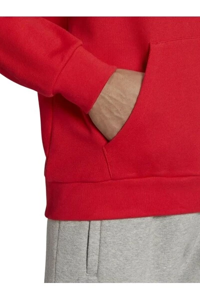 Adidas Hoodies & Sweatvesten Classic Hooded Sweatshirt With Trefoil Print Red 3 Adidas Hoodies & Sweatvesten Classic Hooded Sweatshirt With Trefoil Print Red