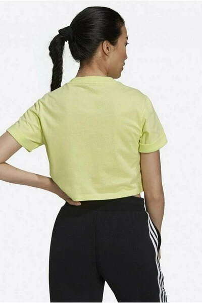 Adidas Shirts Crop Top Cotton Organic Yellow 3 Adidas Shirts Crop Top Cotton Organic Yellow