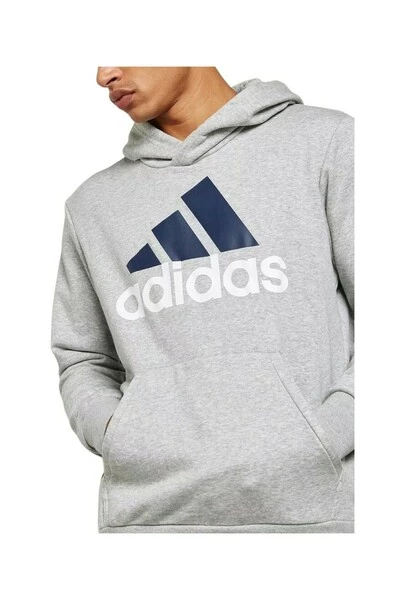 Adidas Hoodies & Sweatvesten ESS LIN P/O FT HOODIE Gray 5 Adidas Hoodies & Sweatvesten ESS LIN P/O FT HOODIE Gray - Afbeelding 3