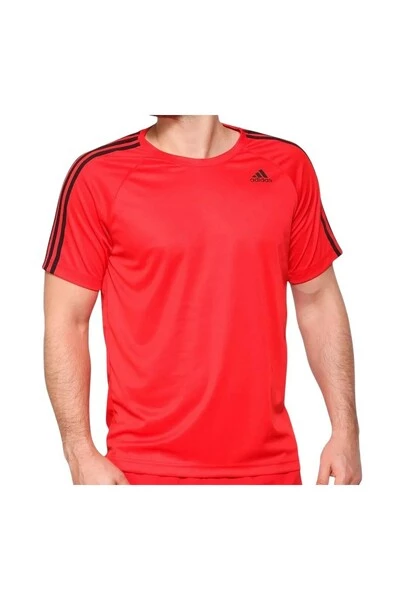 Adidas Sportshirts Designed 2 Move T-Shirt 3 Stripes Climalite Red 5 Adidas Sportshirts Designed 2 Move T-Shirt 3 Stripes Climalite Red - Afbeelding 3