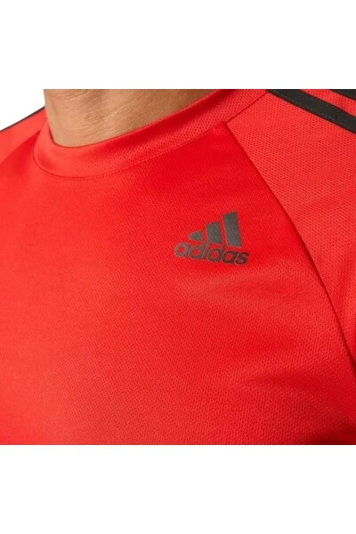 Adidas Sportshirts Designed 2 Move T-Shirt 3 Stripes Climalite Red 7 Adidas Sportshirts Designed 2 Move T-Shirt 3 Stripes Climalite Red - Afbeelding 5