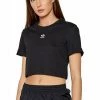Adidas Shirts Crop Top Cotton Organic Black