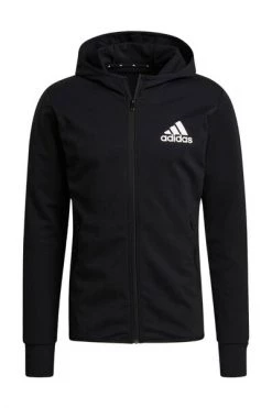 Adidas Hoodies & Sweatvesten Zipped Jacket With Printed Logo Black -Adidas Verkoopwinkel dca7fb14202e99963e49a0554933c5cf