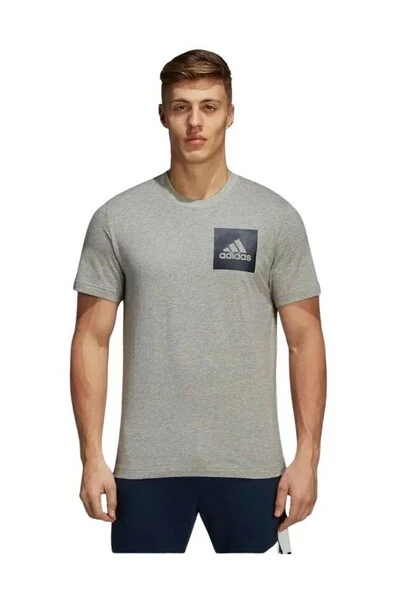 Adidas Shirts Ess Chestlogo T-Shirt Gray 6 Adidas Shirts Ess Chestlogo T-Shirt Gray - Afbeelding 4