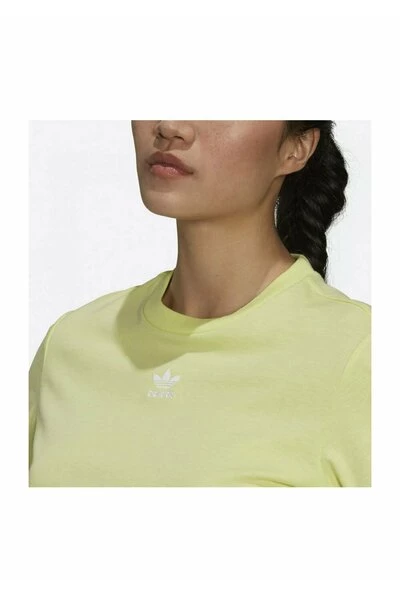 Adidas Shirts Crop Top Cotton Organic Yellow 4 Adidas Shirts Crop Top Cotton Organic Yellow - Afbeelding 2
