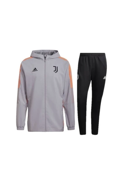 Adidas Trainingspakken Juventus Hooded Trainingspak Full Zip Senior 2021-2022 Gray 4 Adidas Trainingspakken Juventus Hooded Trainingspak Full Zip Senior 2021-2022 Gray - Afbeelding 2