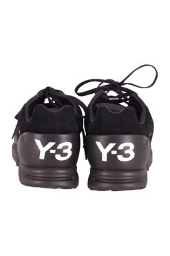 Vintage Schoenen Y-3 X Adidas Yohji Yamamoto ZX Run Sneakers In Black Leather Black