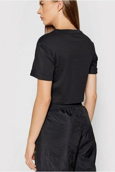 Adidas Shirts Crop Top Cotton Organic Black 5 Adidas Shirts Crop Top Cotton Organic Black - Afbeelding 3