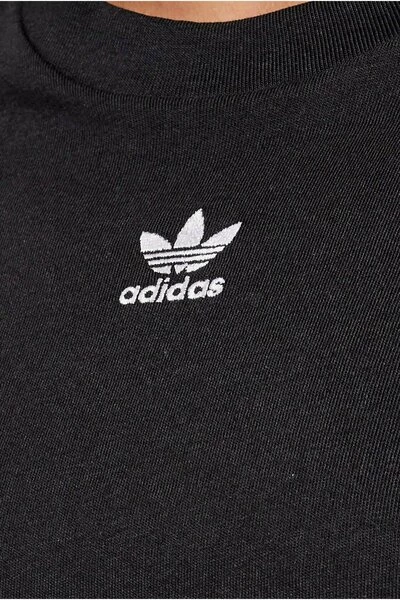 Adidas Shirts Crop Top Cotton Organic Black 4 Adidas Shirts Crop Top Cotton Organic Black - Afbeelding 2